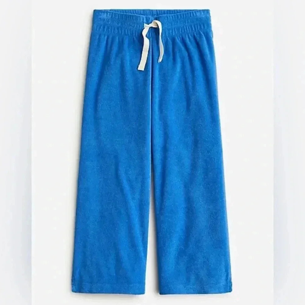 NWOT • JCREW crewcuts girls wide leg towel terry sail blue pants 2T
